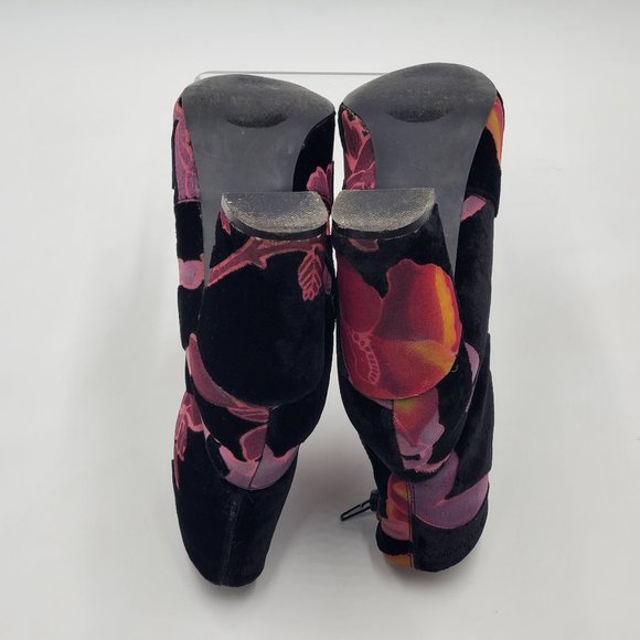 Steve Madden Velvet Floral Burnout Booties - Picture 13 of 15